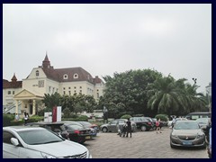 Modern cars at the parking lot to Alps Ice and Windows of the World.